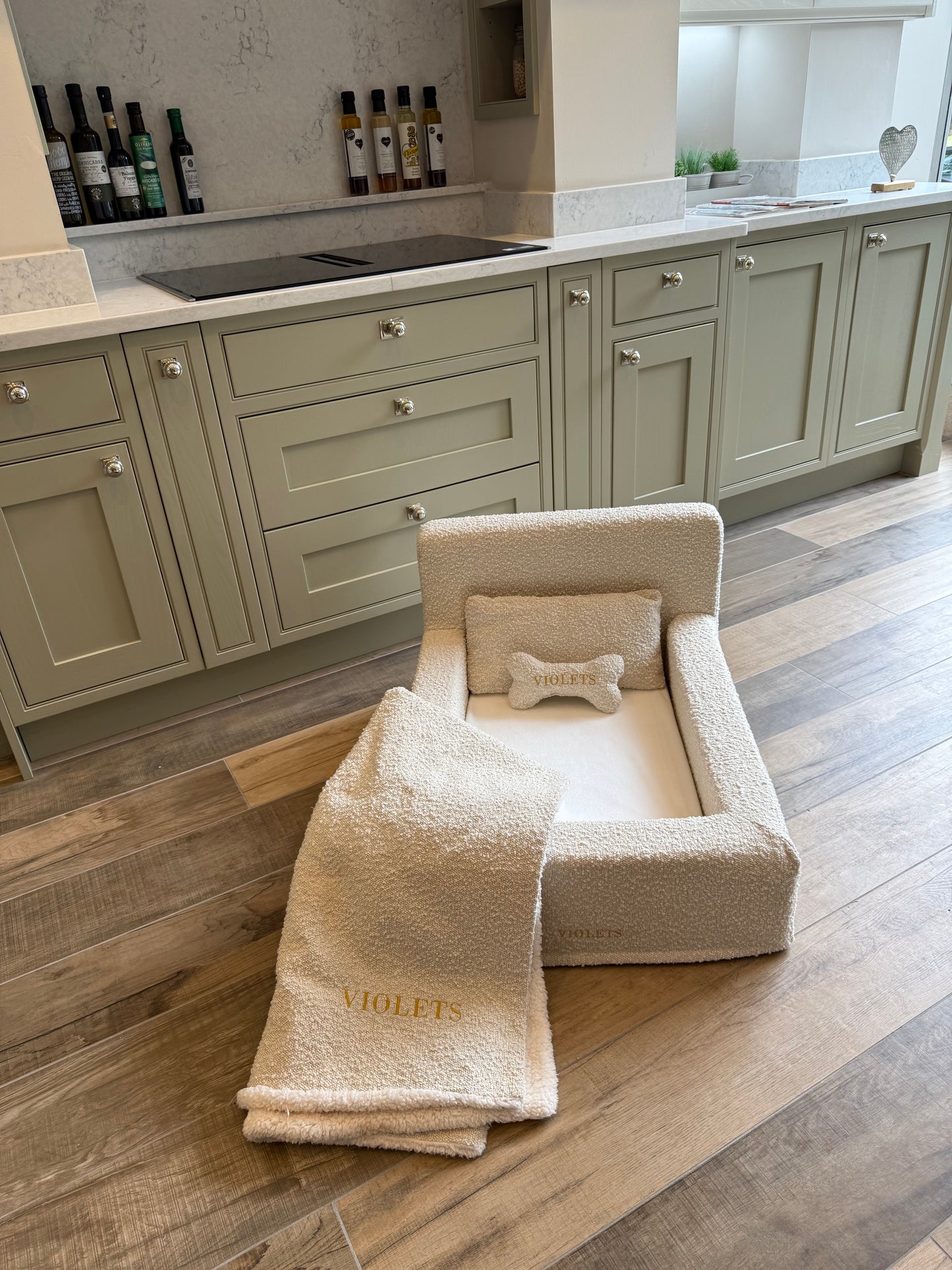 Oatmeal Luxury Bouclé Dog Blanket
