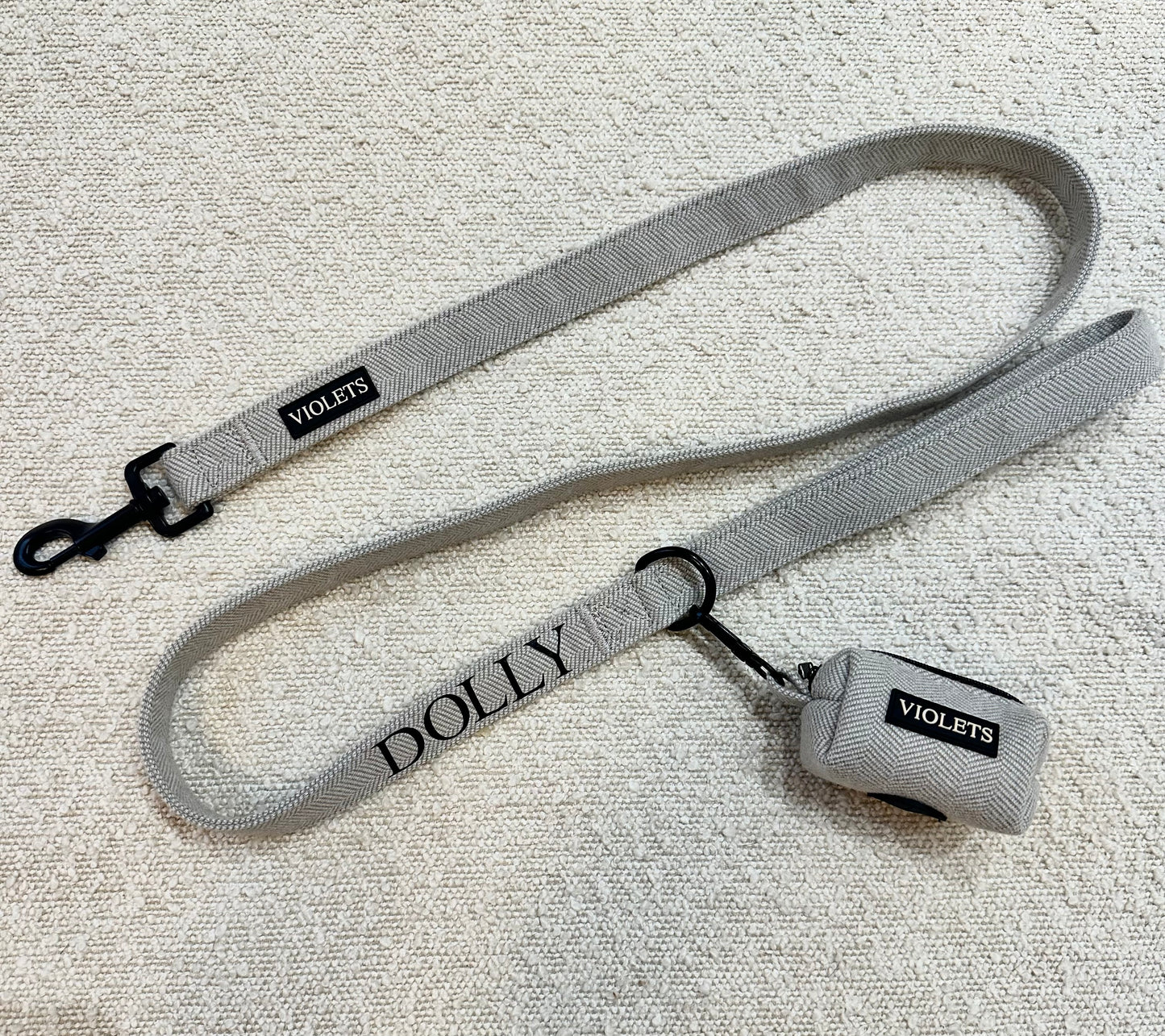 Personalised Biscuit Tweed Dog Lead